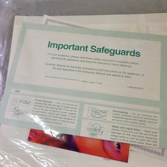 Sealed Sony PlayStation 1 PS1 Console Instruction Manual SCPH-5501 / 94005 - Picture 4 of 6